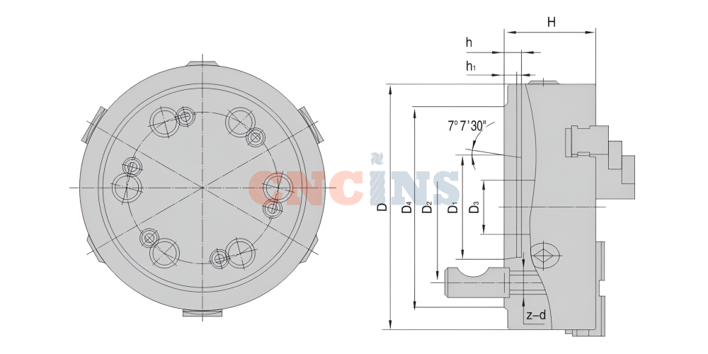  K11-D. Три кулачка, конус тип D 